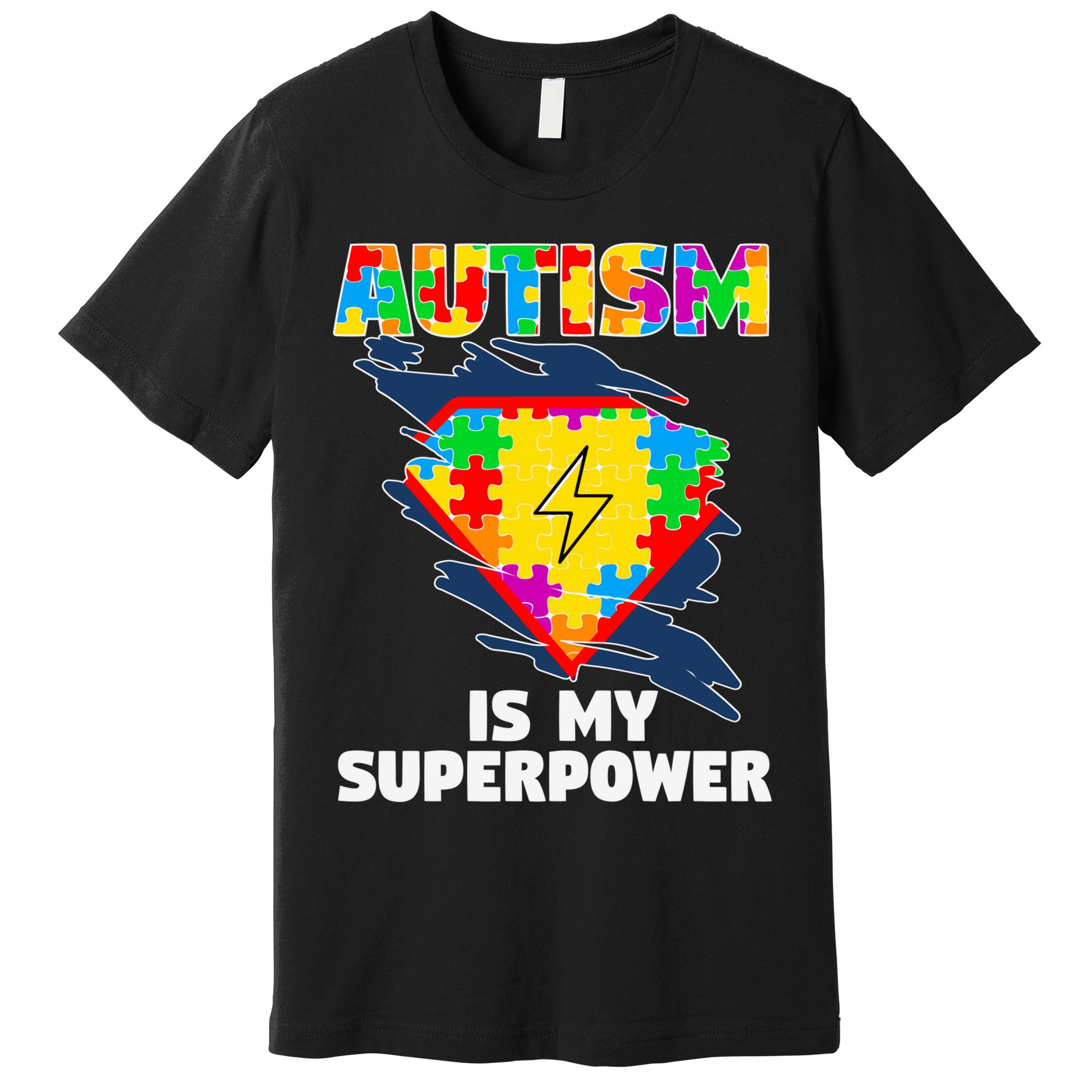 Autism Is My Super Power Superhero Gift Autism Awareness Funny Gift Premium T-Shirt