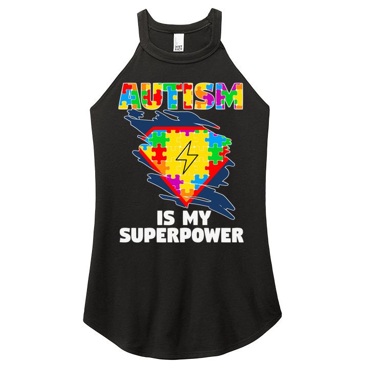 Autism Is My Super Power Superhero Gift Autism Awareness Funny Gift Women's Perfect Tri Rocker Tank