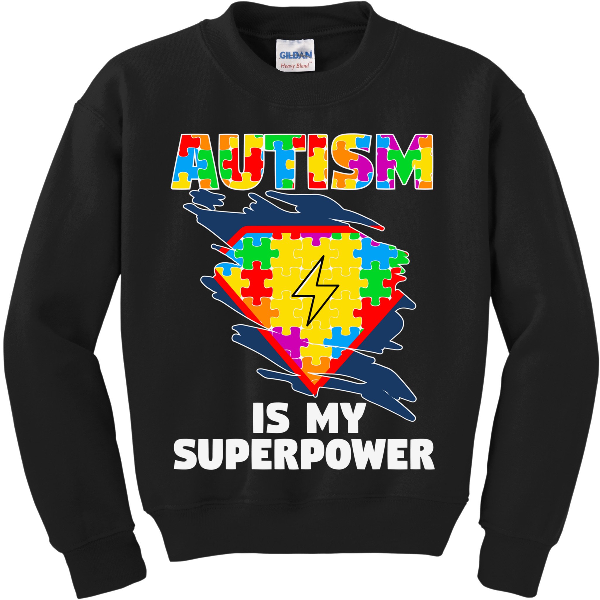Autism Is My Super Power Superhero Gift Autism Awareness Funny Gift Kids Sweatshirt