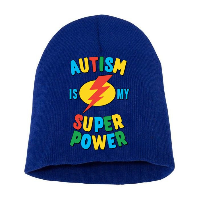 Autism Is My Superpower Gift Short Acrylic Beanie