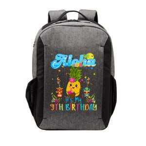 Aloha Its My 9th Birthday 9 Years Hawaiian Luau Candle Vector Backpack