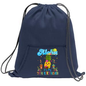 Aloha Its My 9th Birthday 9 Years Hawaiian Luau Candle Sweatshirt Cinch Pack Bag