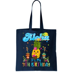 Aloha Its My 9th Birthday 9 Years Hawaiian Luau Candle Tote Bag