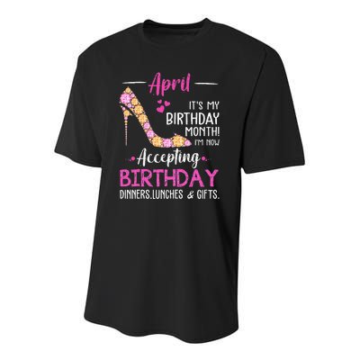 April It's my Birthday Month Wo Mom Wife Gifts Youth Performance Sprint T-Shirt