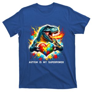 Autism Is My Superpower Puzzle Dinosaur Autism Awareness Great Gift T-Shirt