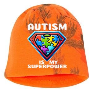 Autism Is My Superpower Superhero Great Gift Kati - Camo Knit Beanie