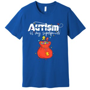 Autism Is My Superpower Superhero Meaningful Gift Autism Awareness Cute Gift Premium T-Shirt