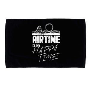 Airtime Is My Happy Time I Funny Rollercoaster Enthusiast Design Microfiber Hand Towel