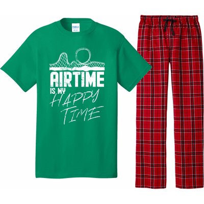 Airtime Is My Happy Time I Funny Rollercoaster Enthusiast Design Pajama Set