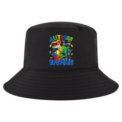 Autism Is My Superpower Autism Awareness Dinosaur Cool Comfort Performance Bucket Hat