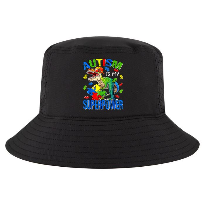 Autism Is My Superpower Autism Awareness Dinosaur Cool Comfort Performance Bucket Hat