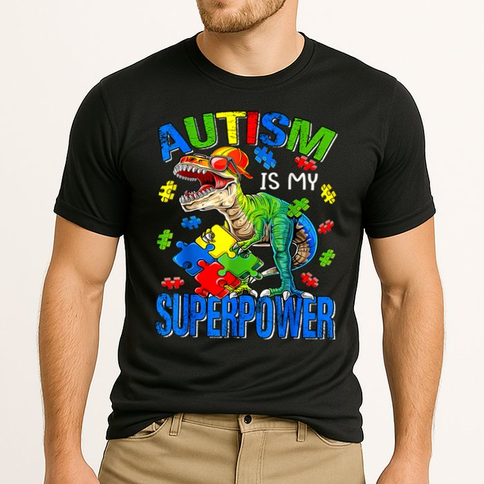 Autism Is My Superpower Autism Awareness Dinosaur Cooling Performance Crew T-Shirt