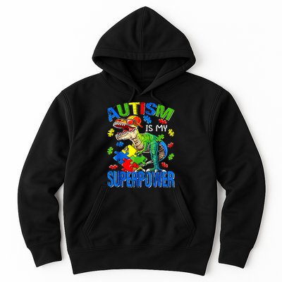 Autism Is My Superpower Autism Awareness Dinosaur Hoodie