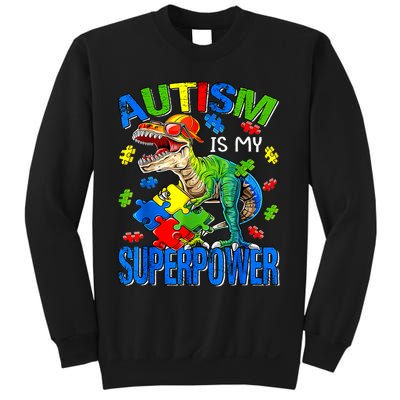 Autism Is My Superpower Autism Awareness Dinosaur Sweatshirt