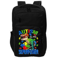 Autism Is My Superpower Autism Awareness Dinosaur Impact Tech Backpack