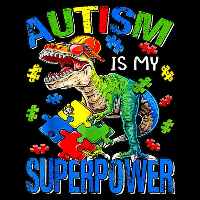 Autism Is My Superpower Autism Awareness Dinosaur Impact Tech Backpack