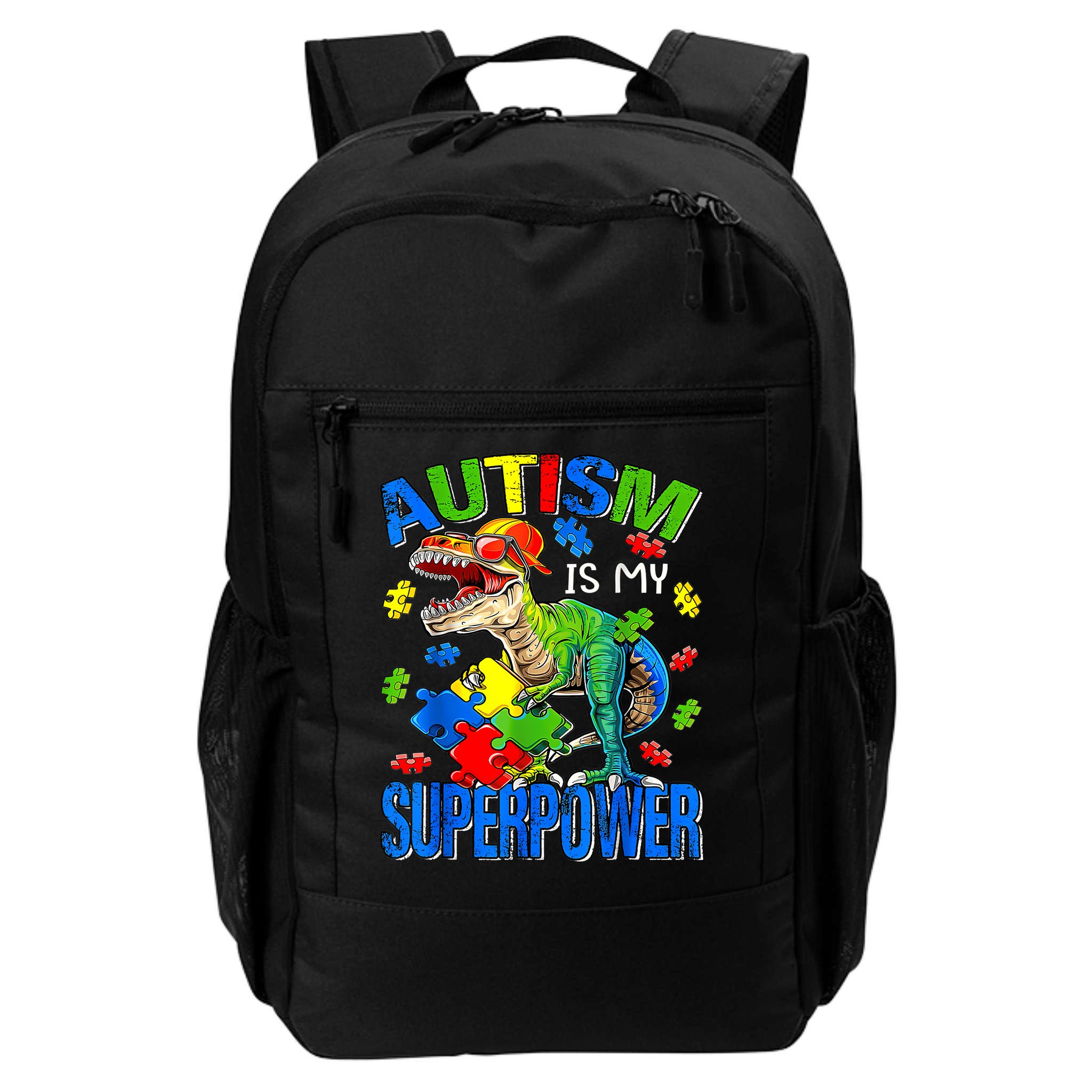 Autism Is My Superpower Autism Awareness Dinosaur Backpack