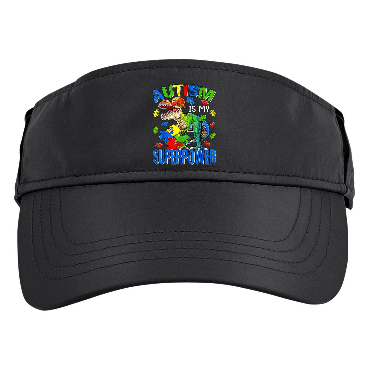 Autism Is My Superpower Autism Awareness Dinosaur Adult Drive Performance Visor