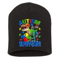 Autism Is My Superpower Autism Awareness Dinosaur Short Acrylic Beanie