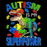 Autism Is My Superpower Autism Awareness Dinosaur Short Acrylic Beanie