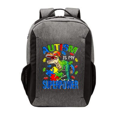 Autism Is My Superpower Autism Awareness Dinosaur Vector Backpack