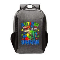Autism Is My Superpower Autism Awareness Dinosaur Vector Backpack