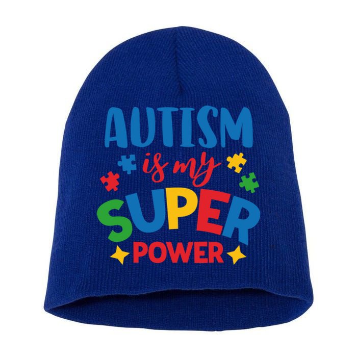 Autism Is My Super Power Autistic Gift Short Acrylic Beanie