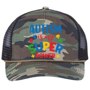 Autism Is My Super Power Autistic Gift Retro Rope Trucker Hat Cap