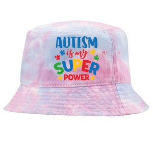 Autism Is My Super Power Autistic Gift Tie-Dyed Bucket Hat