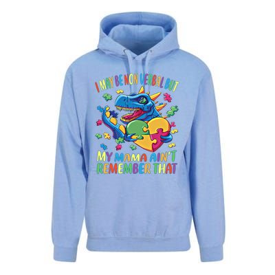 Autism I May Be Non Verbal But My Mama AinT Remember That Great Gift Unisex Surf Hoodie