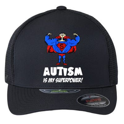 Autism Is My Super Power Hero Flexfit Unipanel Trucker Cap