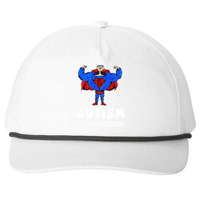 Autism Is My Super Power Hero Snapback Five-Panel Rope Hat