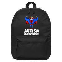Autism Is My Super Power Hero 16 in Basic Backpack