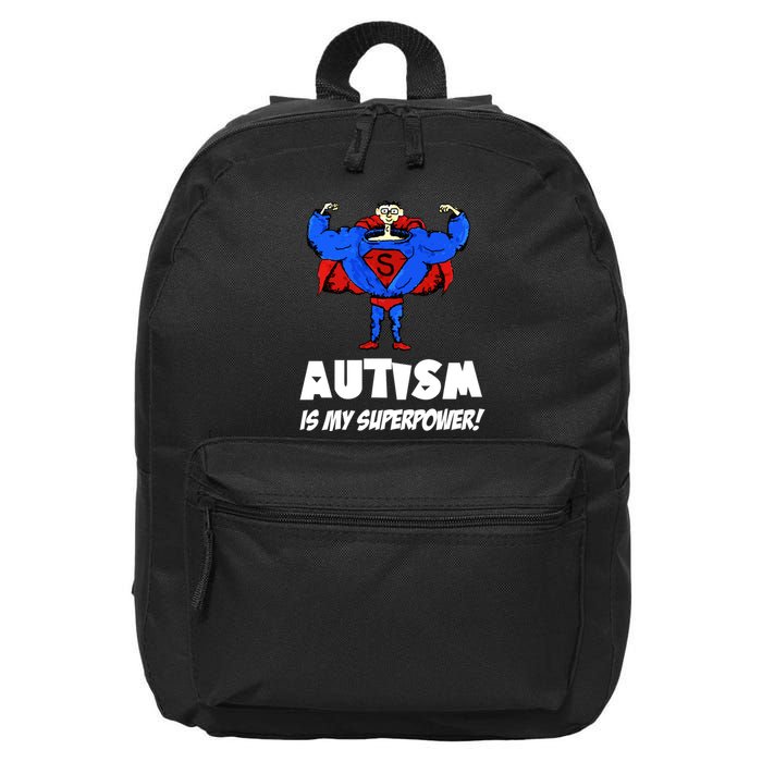 Autism Is My Super Power Hero 16 in Basic Backpack