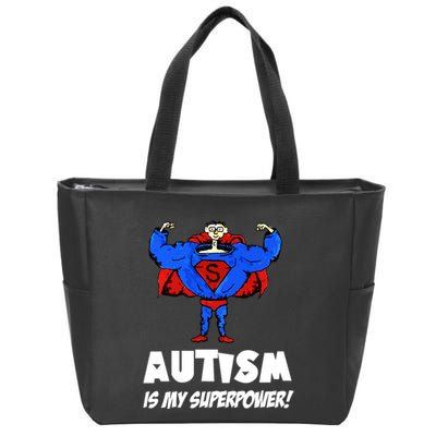 Autism Is My Super Power Hero Zip Tote Bag