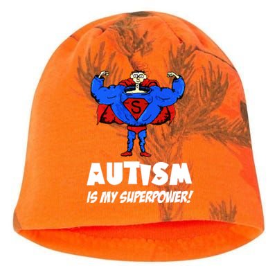 Autism Is My Super Power Hero Kati - Camo Knit Beanie