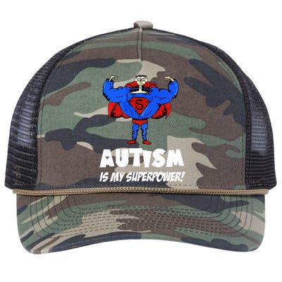 Autism Is My Super Power Hero Retro Rope Trucker Hat Cap