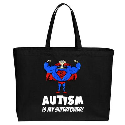 Autism Is My Super Power Hero Cotton Canvas Jumbo Tote