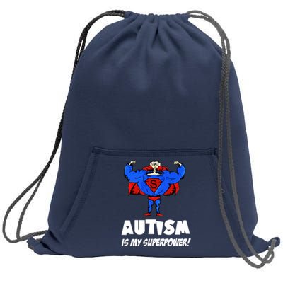 Autism Is My Super Power Hero Sweatshirt Cinch Pack Bag