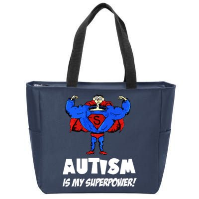 Autism Is My Super Power Hero Zip Tote Bag