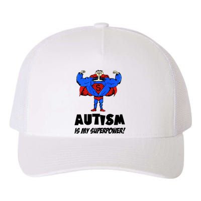 Autism Is My Super Power Hero Yupoong Adult 5-Panel Trucker Hat