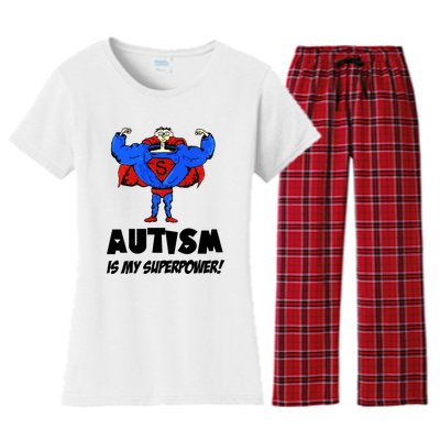 Autism Is My Super Power Hero Women's Flannel Pajama Set