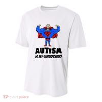 Autism Is My Super Power Hero Youth Performance Sprint T-Shirt
