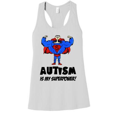 Autism Is My Super Power Hero Women's Racerback Tank