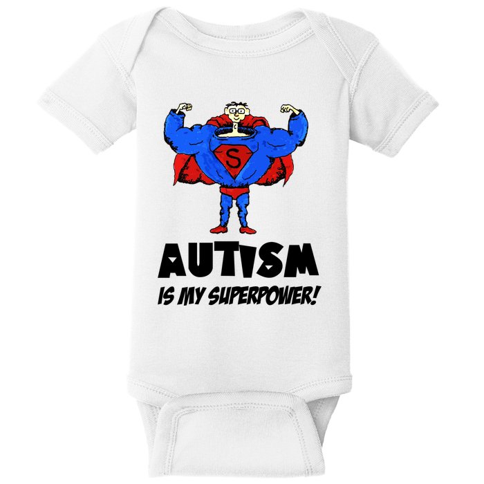 Autism Is My Super Power Hero Baby Bodysuit