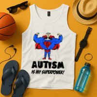 Autism Is My Super Power Hero Tank Top
