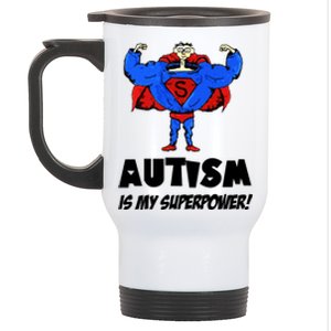 Autism Is My Super Power Hero Stainless Steel Travel Mug