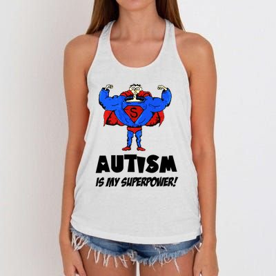 Autism Is My Super Power Hero Women's Knotted Racerback Tank