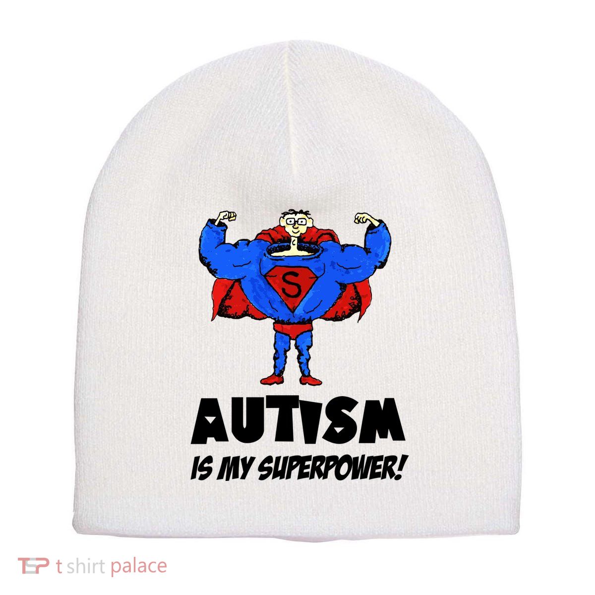 Autism Is My Super Power Hero Short Acrylic Beanie