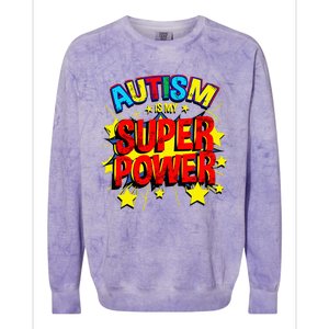 Autism Is My Superpower Autism Awareness Colorblast Crewneck Sweatshirt